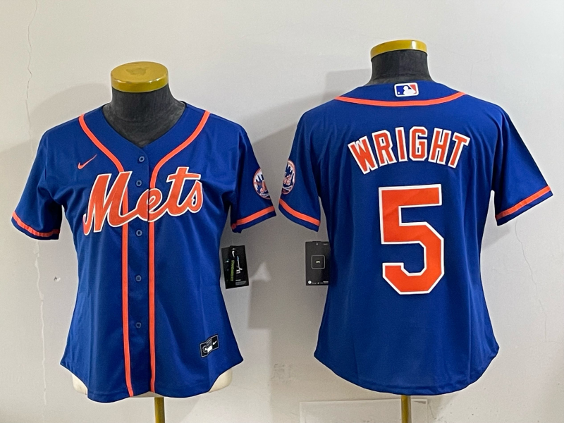 Youth New York Mets #5 Wright blue 2025 MLB Nike jersey 006